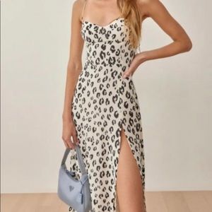 Reformation Juliette dress Snow Leopard